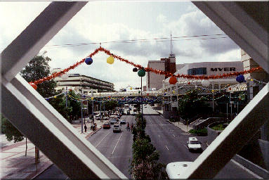 Perth city street with Christmas decorations